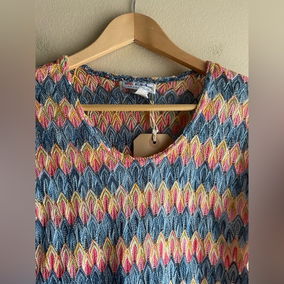 New Vintage Knit Top Multi Colored Size S-M - Picture 2 of 8